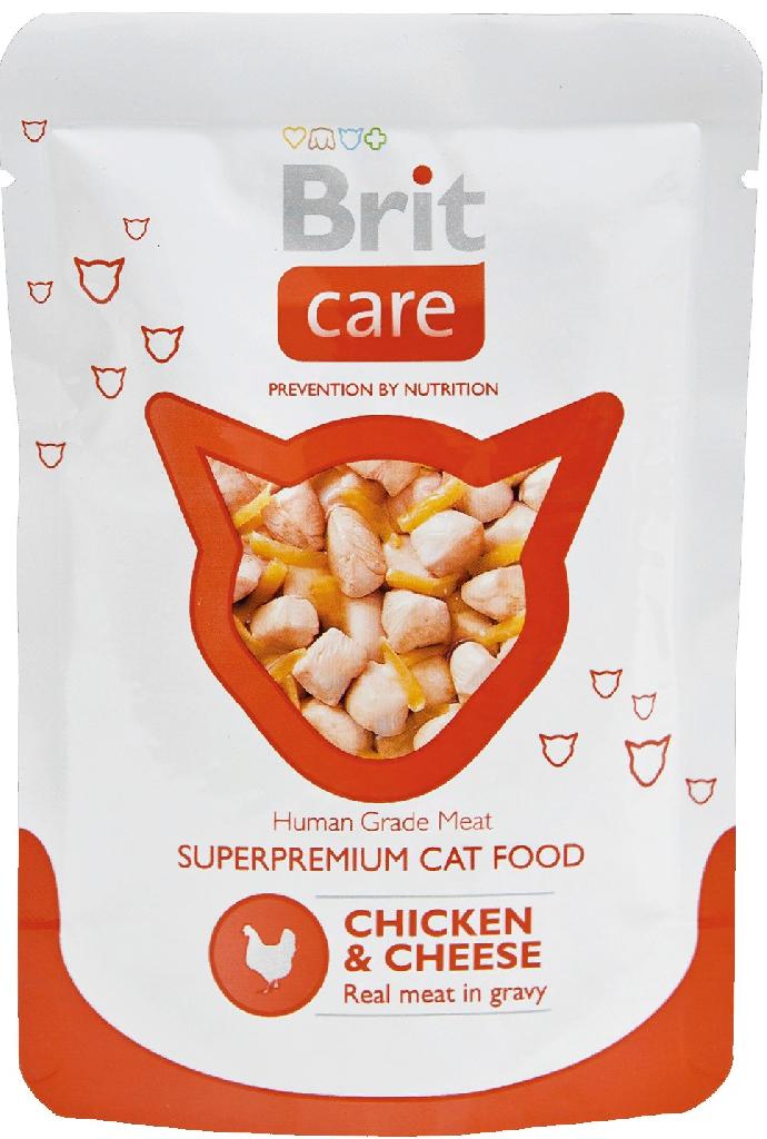 Brit Care пауч д/кошек "Курица и сыр" 80г