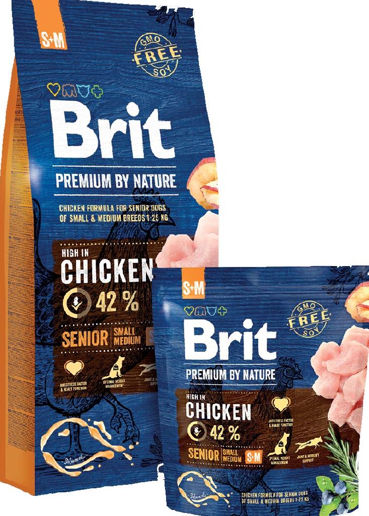 Brit Premium by Nature Senior S+M корм д/пожилых собак мелких и средних пород