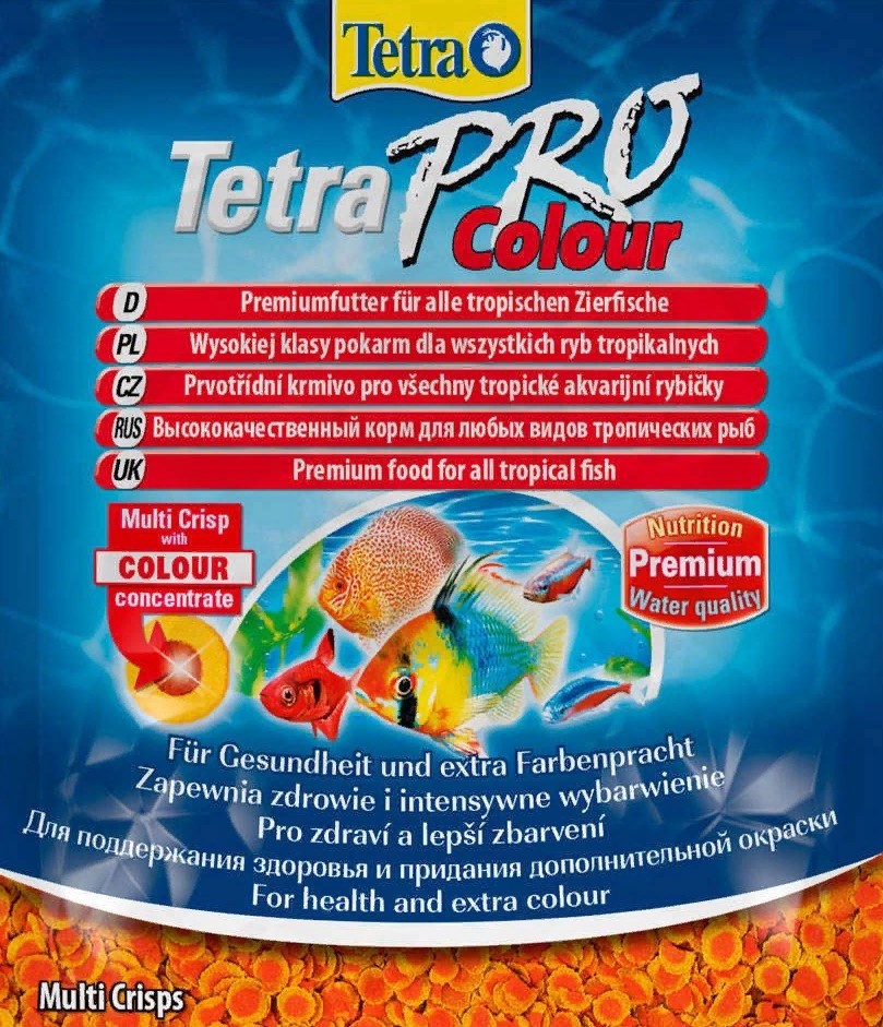 TetraPro Color Crisps корм-чипсы для улучшения окраса всех декоративных рыб 12г (пакет)