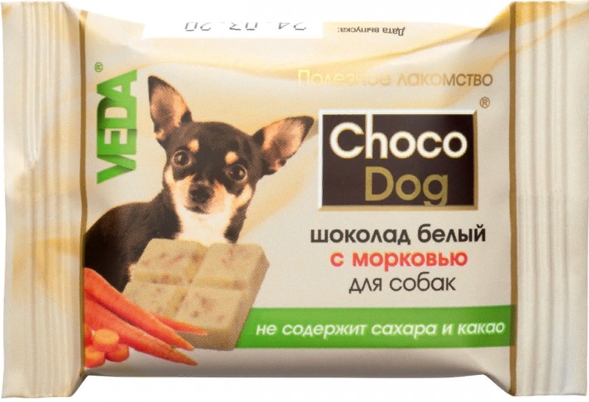 CHOCO DOG шоколад белый с морковью д/собак 15г
