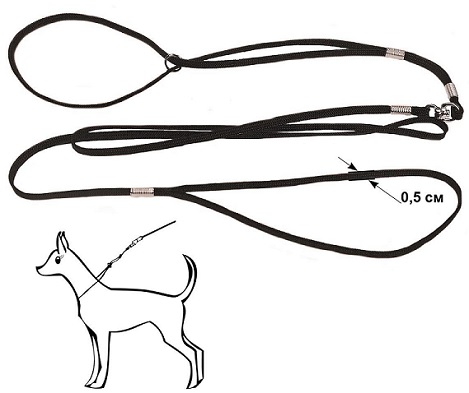 Ринговка шнур нейлоновая чёрная 5мм с вертлюгом, длина 1,4м, фиксатор — кольцо