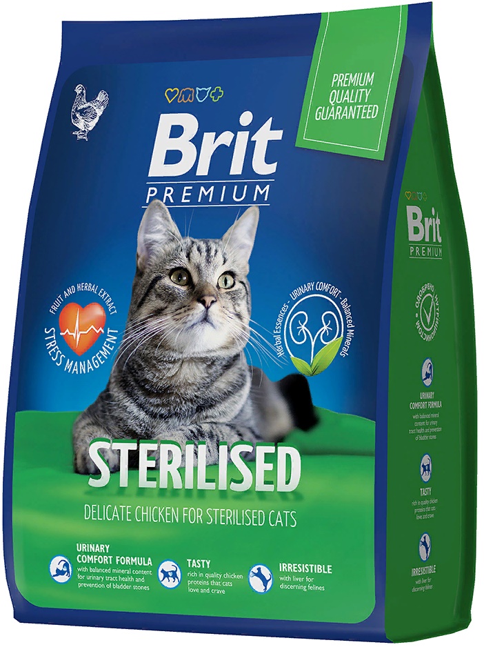 Брит Premium Cat Sterilized с курицей для взрослых стерилизованных кошек