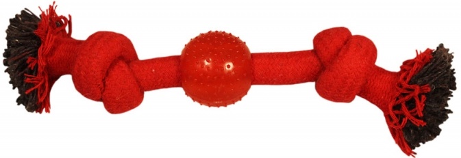 Игрушка для собак "Веревка-канат, 2 узла и мяч", 230мм